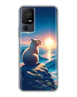 Чехол для TCL 50 5G с картинкой «Закат солнца с капибарой» Чехол для TCL 50 5G с картинкой «Закат солнца с капибарой»