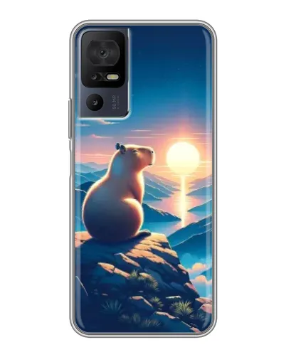 Чехол для TCL 50 5G с картинкой «Закат солнца с капибарой» Чехол для TCL 50 5G с картинкой «Закат солнца с капибарой»