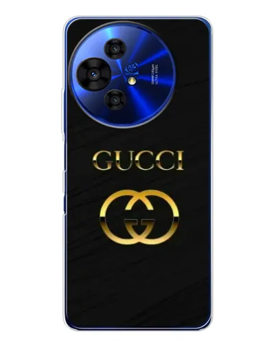 Чехол для TCL 50 NxtPaper с картинкой «Золотой логотип Gucci»