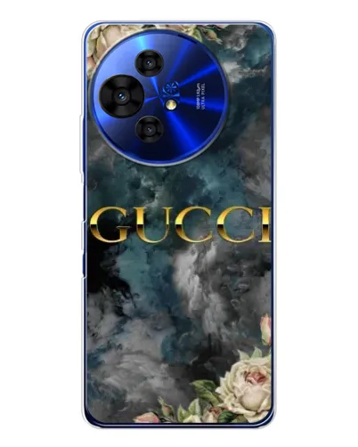 Чехол для TCL 50 NxtPaper с картинкой «Абстрактные цветы Gucci»