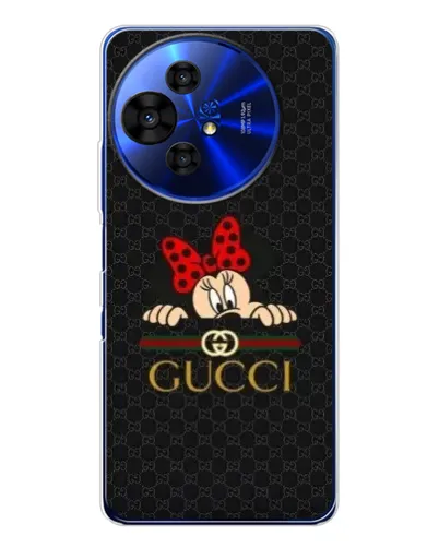 Чехол для TCL 50 NxtPaper с картинкой «Минни Маус Gucci — черный»