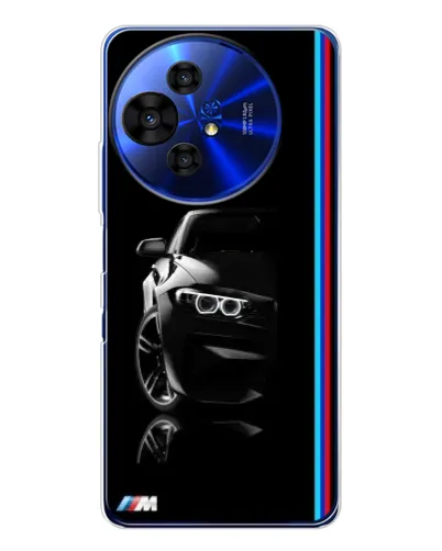 Чехол для TCL 50 NxtPaper с картинкой «Силуэт BMW в темноте»