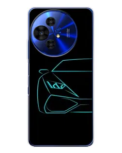 Чохол для TCL 50 NxtPaper з картинкою «Блакитний силует Lamborghini»