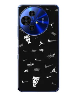 Чохол для TCL 50 Pro NxtPaper з картинкою «Nike Black Pattern»