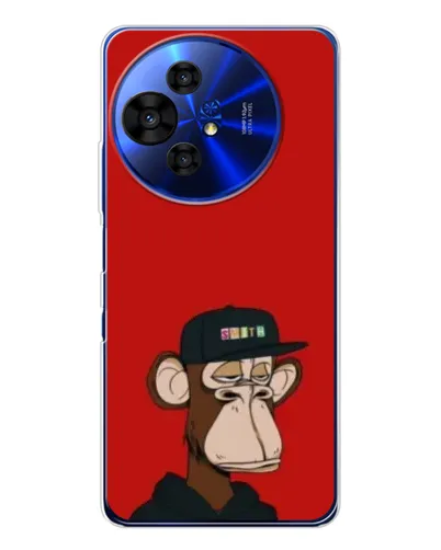 Чехол для TCL 50 Pro NxtPaper с картинкой «Bored Ape — красный фон»