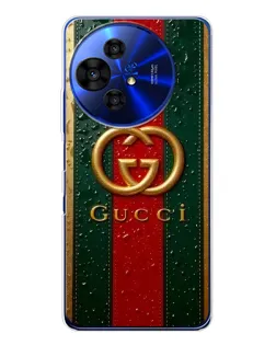 Чохол для TCL 50 Pro NxtPaper з картинкою «Gucci — фірмова смуга та золото»