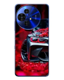Чохол для TCL 50 Pro NxtPaper з картинкою «Спортивна BMW та квіти»