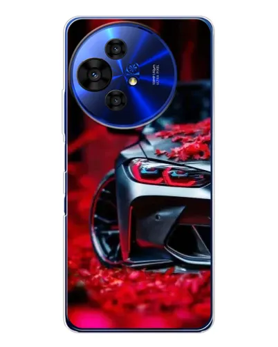 Чохол для TCL 50 Pro NxtPaper з картинкою «Спортивна BMW та квіти»