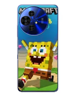 Чохол для TCL 50 Pro NxtPaper з картинкою «Губка Боб Minecraft»