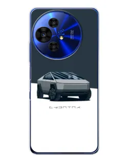 Чохол для TCL 50 Pro NxtPaper з картинкою «Сріблястий Cybertruck Tesla»