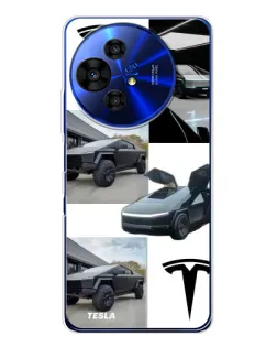 Чохол для TCL 50 Pro NxtPaper з картинкою «Колаж Cybertruck Tesla»