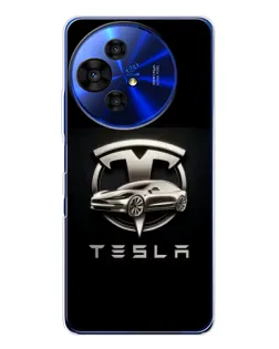 Чохол для TCL 50 Pro NxtPaper з картинкою «Tesla — срібне авто»