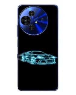 Чохол для TCL 50 Pro NxtPaper з картинкою «Неоновий контур Lamborghini»