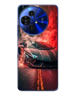 Чохол для TCL 50 Pro NxtPaper з картинкою «Lamborghini червоний дим»