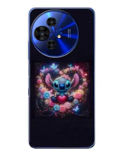 Чохол для TCL 50 Pro NxtPaper з картинкою «Stitch у квітах»