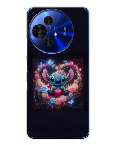 Чохол для TCL 50 Pro NxtPaper з картинкою «Stitch у квітах»