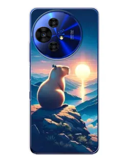Чохол для TCL 50 Pro NxtPaper з картинкою «Захід сонця з капібарою»