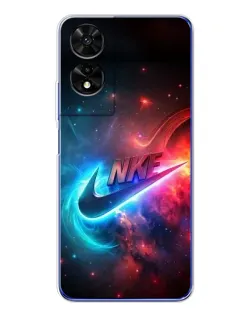 Чехол для TCL 505 с картинкой «Огненный логотип Nike»