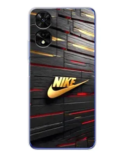 Чехол для TCL 505 с картинкой «Золотой Nike на металле»
