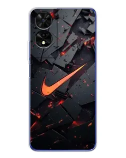Чехол для TCL 505 с картинкой «Nike — эффект разломов»