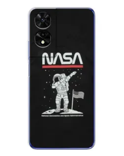 Чехол для TCL 505 с картинкой «NASA — шагаем по Луне»