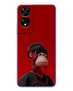Чехол для TCL 505 с картинкой «Bored Ape в красном»