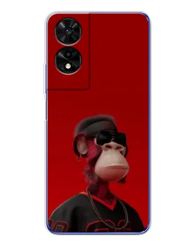 Чохол для TCL 505 з картинкою «Bored Ape в червоному»