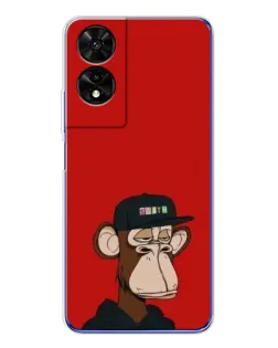 Чехол для TCL 505 с картинкой «Bored Ape — красный фон»