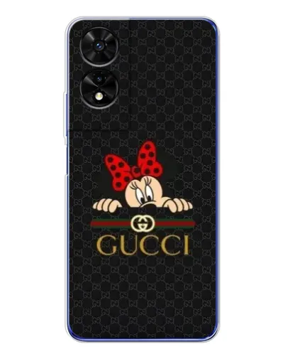 Чехол для TCL 505 с картинкой «Минни Маус Gucci — черный»