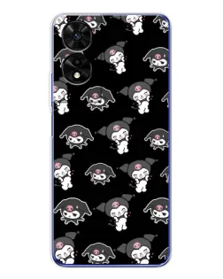 Чехол для TCL 505 с картинкой «Черный паттерн Kuromi»