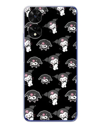 Чехол для TCL 505 с картинкой «Черный паттерн Kuromi» Чехол для TCL 505 с картинкой «Черный паттерн Kuromi»