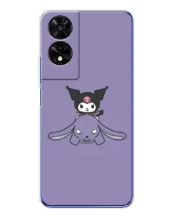 Чехол для TCL 505 с картинкой «Kuromi на лиловом фоне»