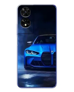 Чехол для TCL 505 с картинкой «Голубая BMW M4»