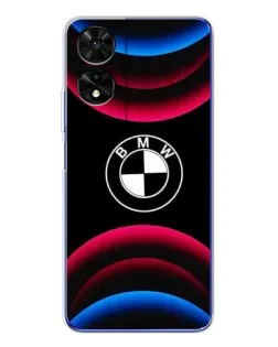 Чехол для TCL 505 с картинкой «Логотип BMW и неоновые дуги»