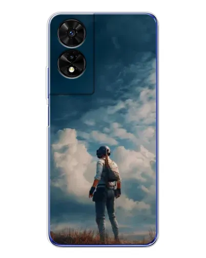 Чехол для TCL 505 с картинкой «Герой PUBG на скале»