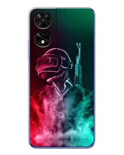 Чехол для TCL 505 с картинкой «PUBG — огненный воин»