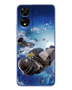 Чехол для TCL 505 с картинкой «Десант PUBG — прыжок»