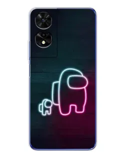 Чехол для TCL 505 с картинкой «Among Us неон-арт»