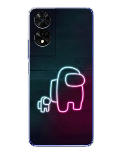 Чехол для TCL 505 с картинкой «Among Us неон-арт»