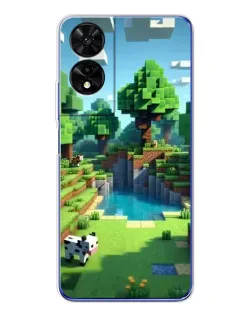 Чехол для TCL 505 с картинкой «Minecraft летний день»