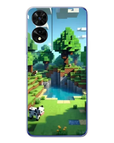 Чехол для TCL 505 с картинкой «Minecraft летний день»