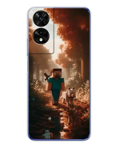 Чехол для TCL 505 с картинкой «Стив в лесу»