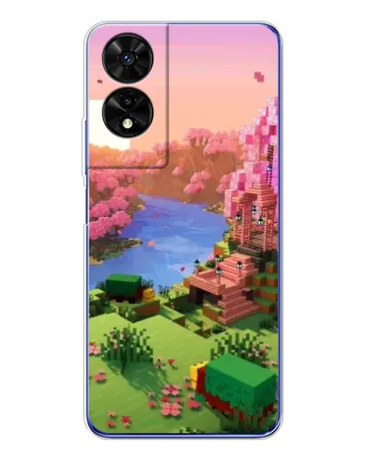 Чехол для TCL 505 с картинкой «Розовое дерево Minecraft»