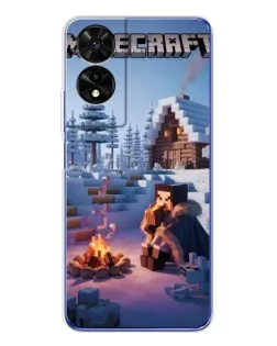 Чехол для TCL 505 с картинкой «Зимний Minecraft»
