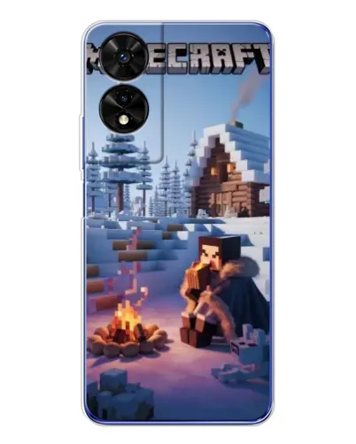 Чехол для TCL 505 с картинкой «Зимний Minecraft»