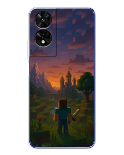Чехол для TCL 505 с картинкой «Стив у башни»