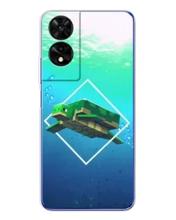 Чехол для TCL 505 с картинкой «Черепаха Minecraft»