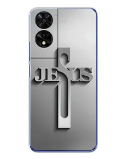 Чехол для TCL 505 с картинкой «Металлический крест Jesus»