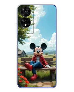 Чехол для TCL 505 с картинкой «Микки на скамейке»