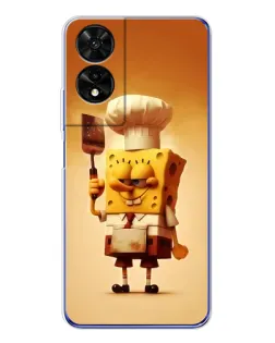 Чехол для TCL 505 с картинкой «Губка Боб повар»